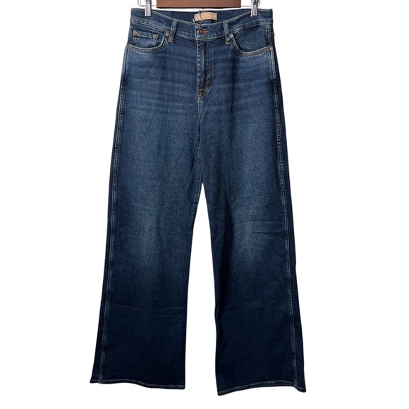 7 For All Mankind Luxe Vintage Lotta Cisco Wide Leg Jeans Dark Wash High Rise 30 - Picture 3 of 11